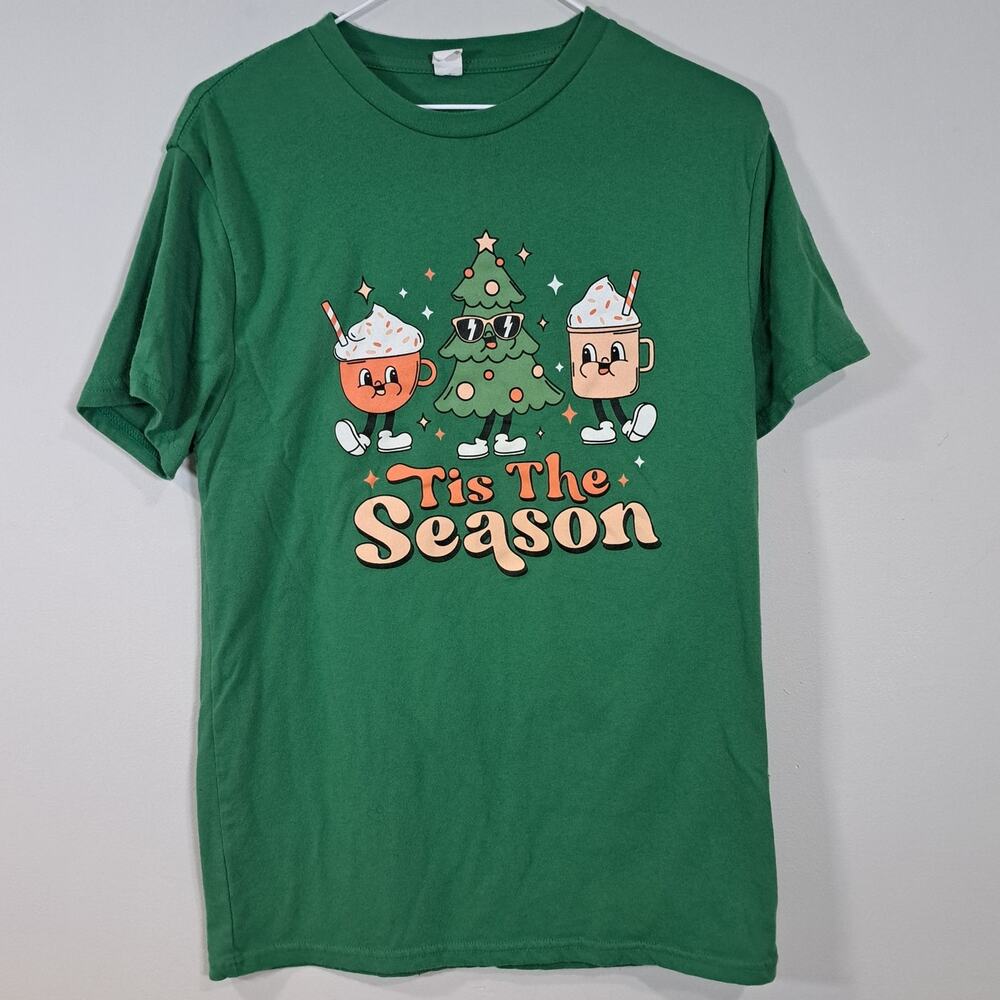 "Tis The Season" Green Holiday Christmas T-Shirt Medium